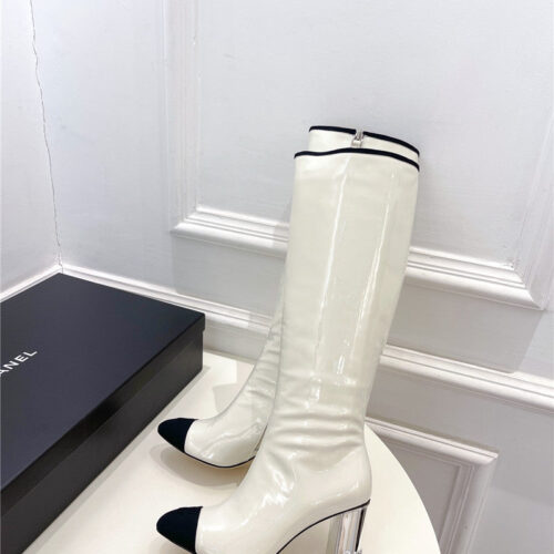 High Quality Luxury Chanel Classic Patent Leather High Heel Boots product detail