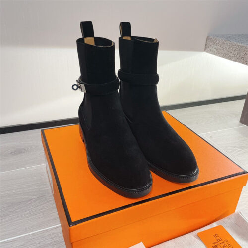 High Quality Luxury Hermes Kelly Buckle Martin Boots – Style 73219