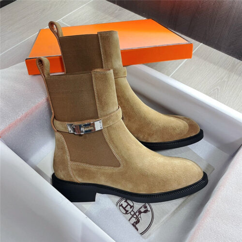 High Quality Luxury Hermes Kelly Buckle Martin Boots – Style 05987 product detail