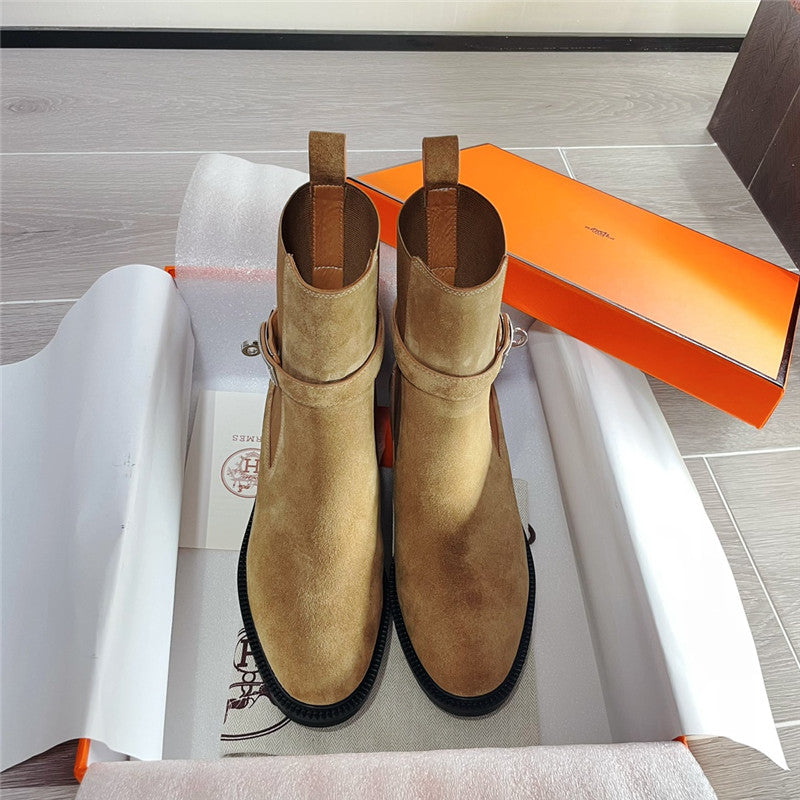 High Quality Luxury Hermes Kelly Buckle Martin Boots – Style 05987 product detail