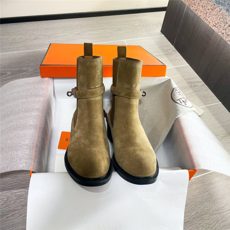 High Quality Luxury Hermes Kelly Buckle Martin Boots – Style 05987 product detail