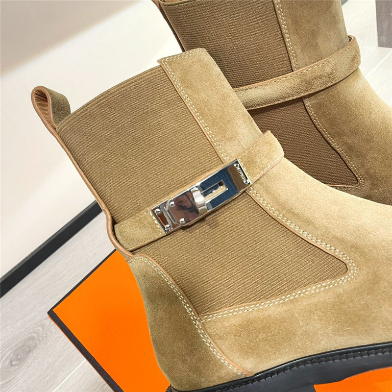 High Quality Luxury Hermes Kelly Buckle Martin Boots – Style 05987 product detail