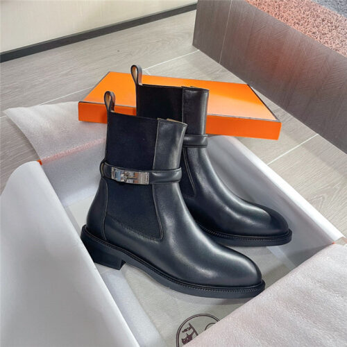 High Quality Luxury Hermes Kelly Buckle Martin Boots product detail