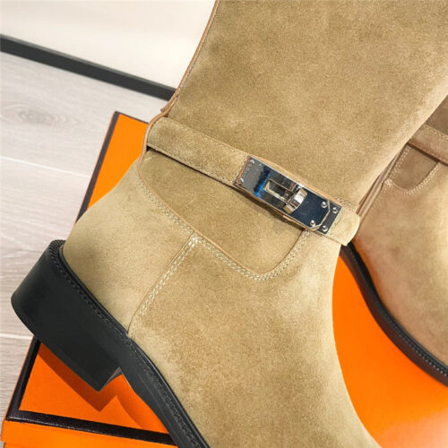 High Quality Luxury Hermes Kelly Buckle Martin Boots – Style 37059 product detail