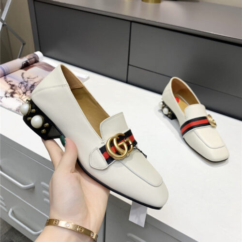 High Quality Luxury Gucci Pearl Heel Shoes alternate view