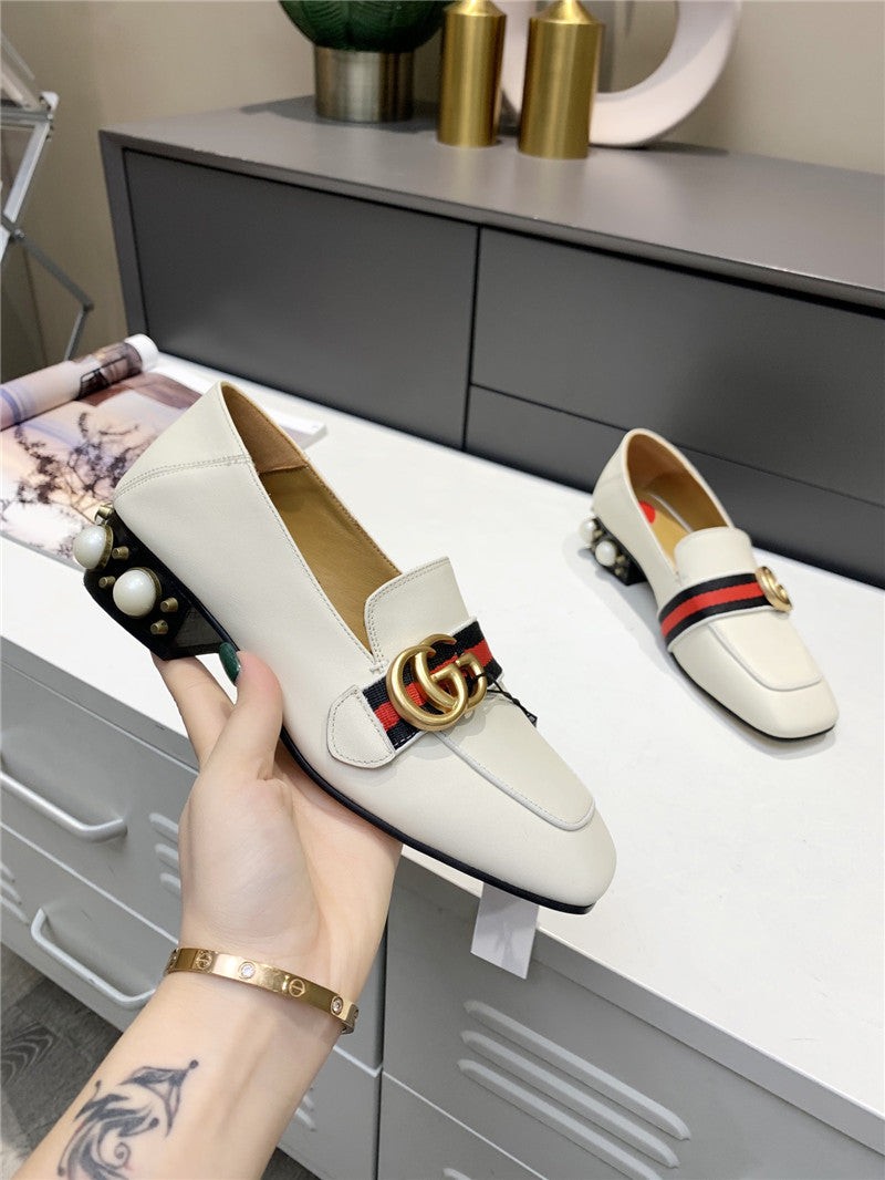 High Quality Luxury Gucci Pearl Heel Shoes product detail