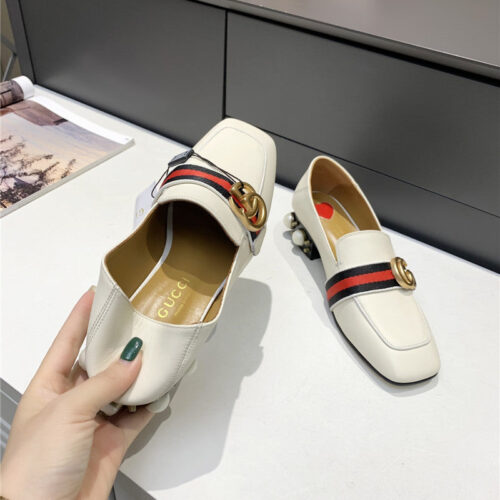High Quality Luxury Gucci Pearl Heel Shoes product detail