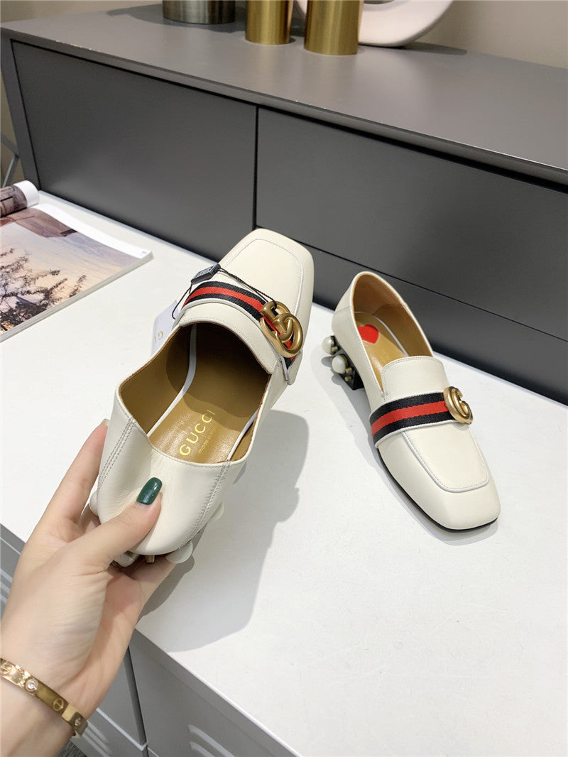 High Quality Luxury Gucci Pearl Heel Shoes product detail