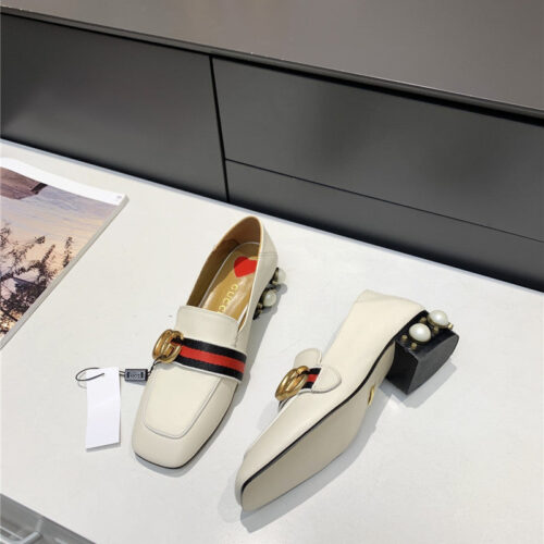 High Quality Luxury Gucci Pearl Heel Shoes product detail