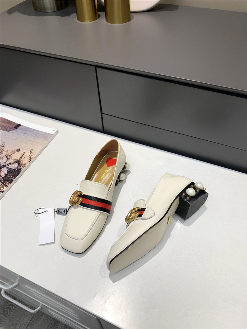 High Quality Luxury Gucci Pearl Heel Shoes product detail
