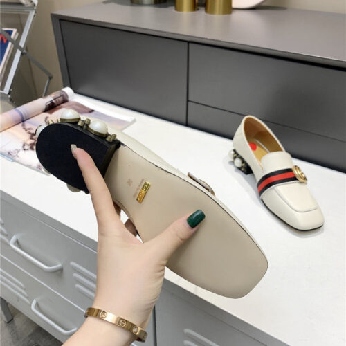 High Quality Luxury Gucci Pearl Heel Shoes product detail