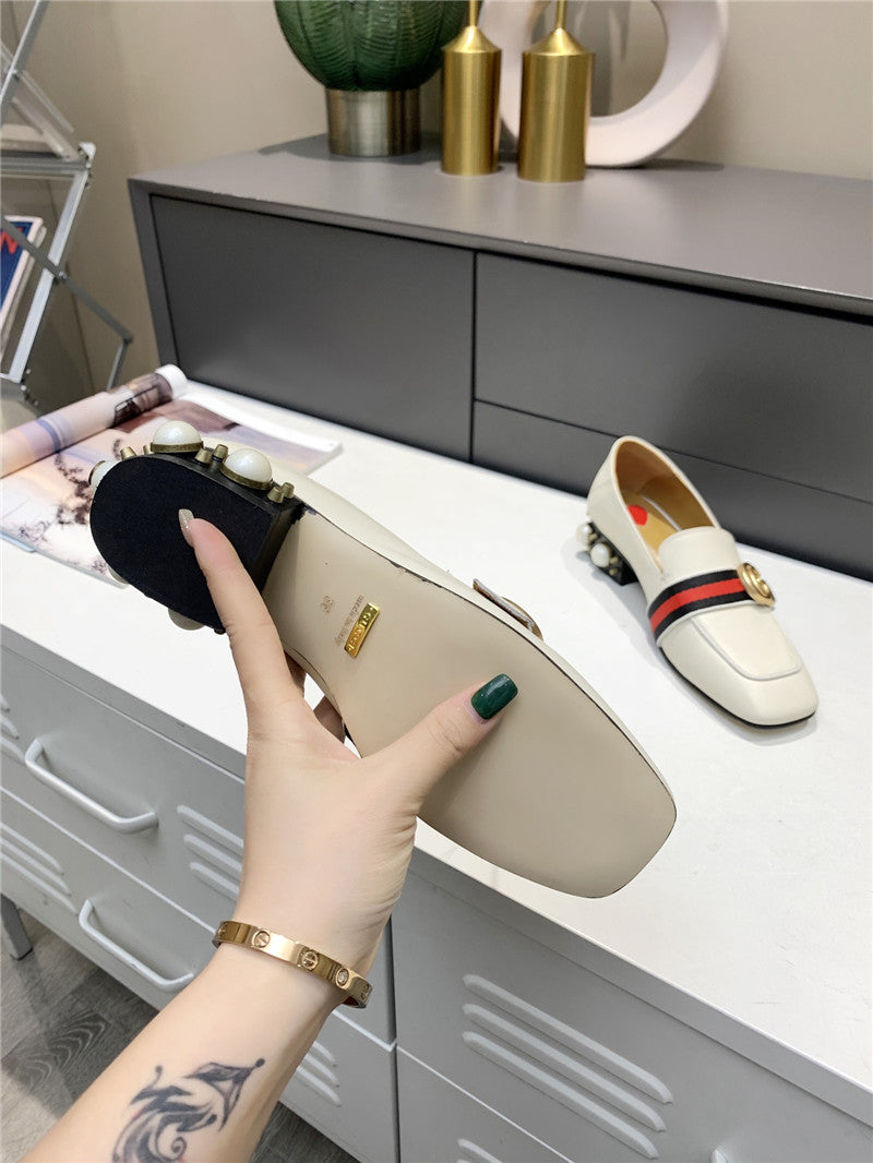 High Quality Luxury Gucci Pearl Heel Shoes product detail