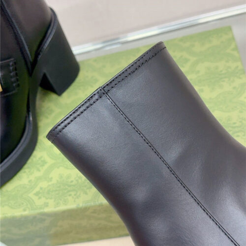 High Quality Luxury Gucci Metal Letter Buckle High Heel Boots product detail