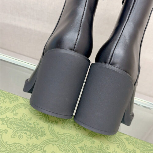 High Quality Luxury Gucci Metal Letter Buckle High Heel Boots product detail