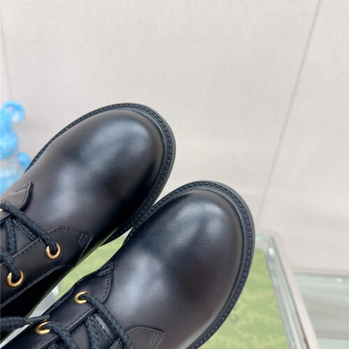 High Quality Luxury Gucci Double G Buckle Lace-Up High Heel Boots product detail