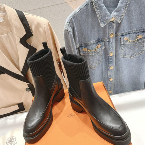 High Quality Luxury Hermes New Autumn And Winter Chelsea Boots – Style 52259 alternate view