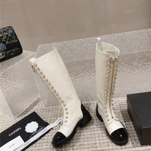 High Quality Luxury Chanel New Autumn And Winter Pearl Zipper Boots – Style 80710 product detail