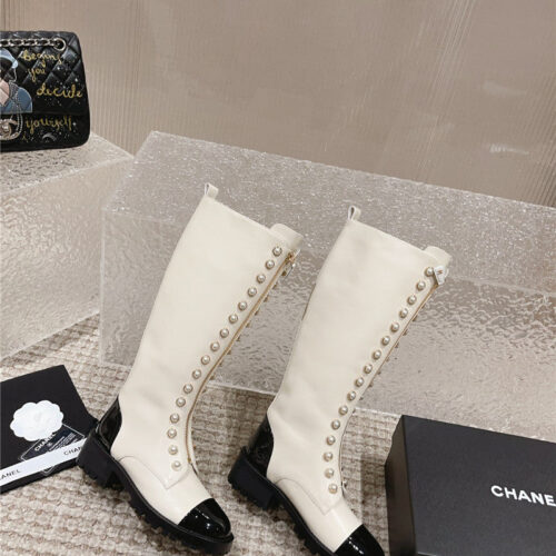 High Quality Luxury Chanel New Autumn And Winter Pearl Zipper Boots – Style 80710 product detail