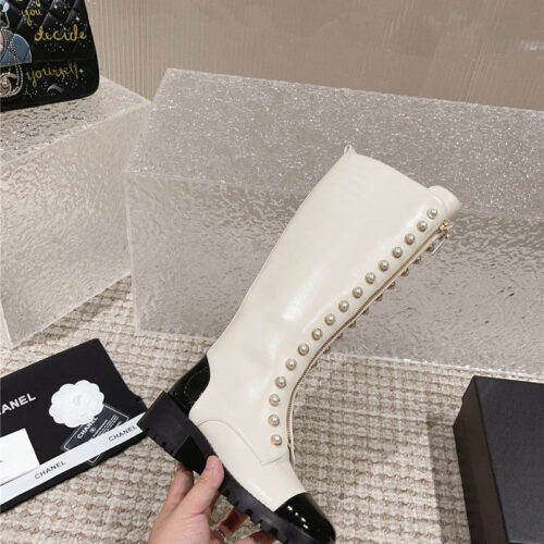 High Quality Luxury Chanel New Autumn And Winter Pearl Zipper Boots – Style 80710 product detail