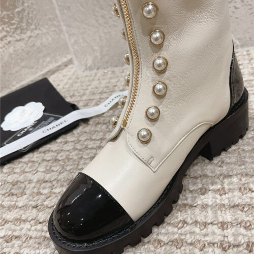 High Quality Luxury Chanel New Autumn And Winter Pearl Zipper Boots – Style 80710 product detail