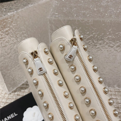 High Quality Luxury Chanel New Autumn And Winter Pearl Zipper Boots – Style 80710 product detail