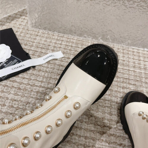 High Quality Luxury Chanel New Autumn And Winter Pearl Zipper Boots – Style 80710 product detail