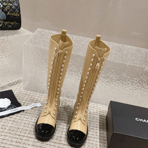 High Quality Luxury Chanel New Autumn And Winter Pearl Zipper Boots – Style 44550 alternate view