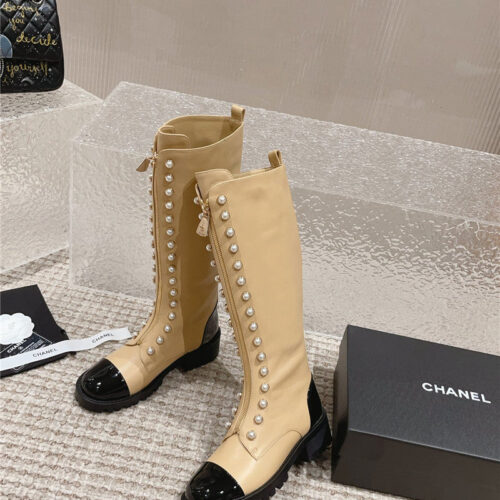 High Quality Luxury Chanel New Autumn And Winter Pearl Zipper Boots – Style 44550