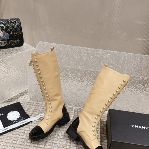 High Quality Luxury Chanel New Autumn And Winter Pearl Zipper Boots – Style 44550 product detail
