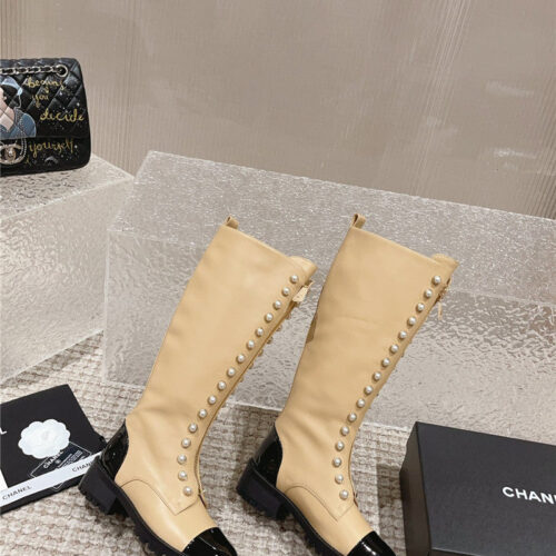 High Quality Luxury Chanel New Autumn And Winter Pearl Zipper Boots – Style 44550 product detail