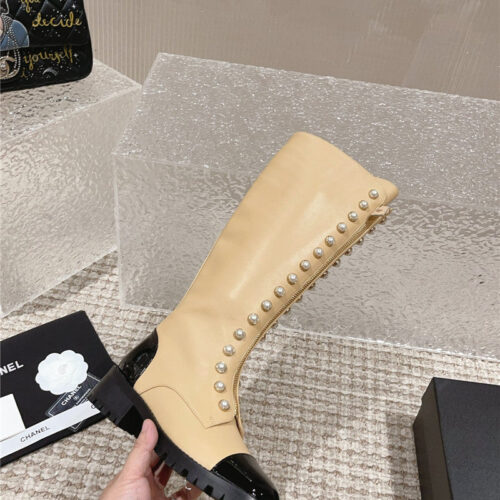 High Quality Luxury Chanel New Autumn And Winter Pearl Zipper Boots – Style 44550 product detail