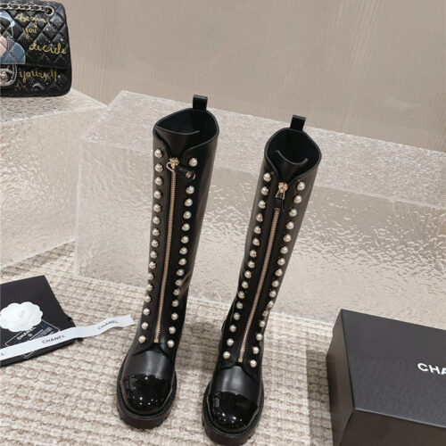 High Quality Luxury Chanel New Autumn And Winter Pearl Zipper Boots – Style 42854 alternate view