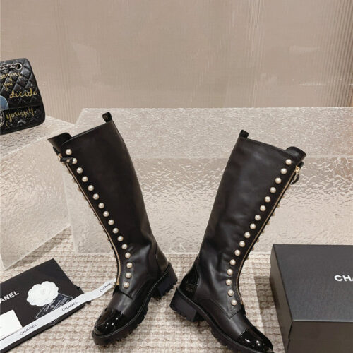 High Quality Luxury Chanel New Autumn And Winter Pearl Zipper Boots – Style 42854 product detail