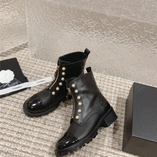 High Quality Luxury Chanel New Autumn And Winter Pearl Zipper Boots – Style 72230 product detail