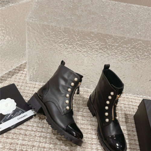 High Quality Luxury Chanel New Autumn And Winter Pearl Zipper Boots – Style 72230 product detail