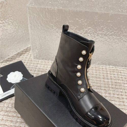 High Quality Luxury Chanel New Autumn And Winter Pearl Zipper Boots – Style 72230 product detail