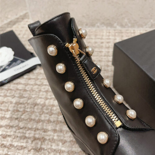 High Quality Luxury Chanel New Autumn And Winter Pearl Zipper Boots – Style 72230 product detail