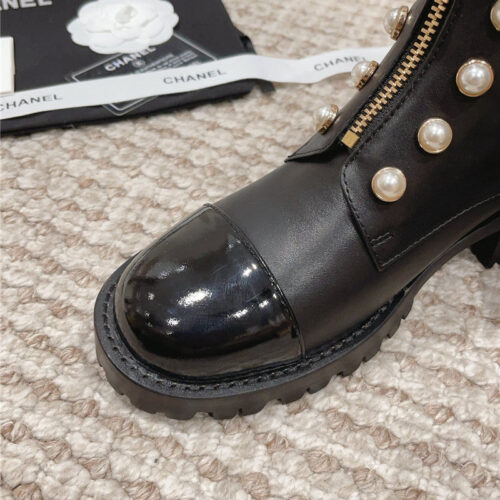 High Quality Luxury Chanel New Autumn And Winter Pearl Zipper Boots – Style 72230 product detail