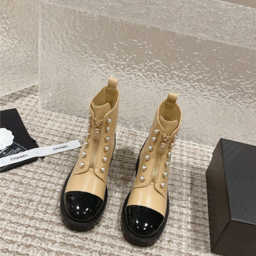 High Quality Luxury Chanel New Autumn And Winter Pearl Zipper Boots – Style 36070 alternate view