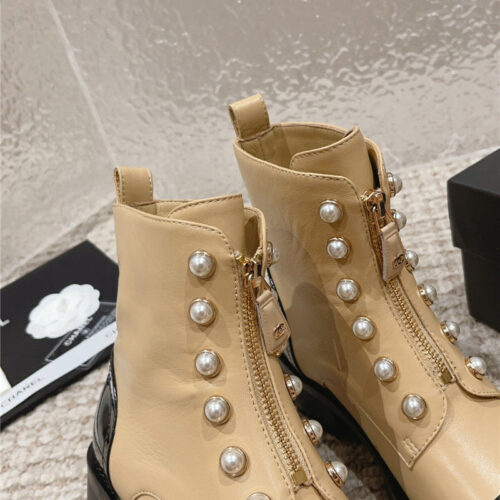 High Quality Luxury Chanel New Autumn And Winter Pearl Zipper Boots – Style 36070 product detail