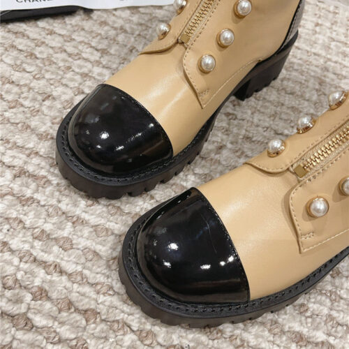 High Quality Luxury Chanel New Autumn And Winter Pearl Zipper Boots – Style 36070 product detail