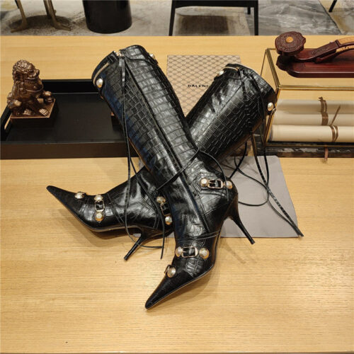 High Quality Luxury Balenciaga Metal Stud Le Cagloe Motorcycle Boots – Style 34339 product detail