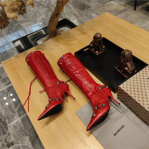 High Quality Luxury Balenciaga Metal Stud Le Cagloe Motorcycle Boots – Style 98179 product detail