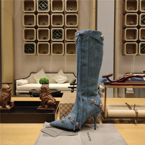 High Quality Luxury Balenciaga Metal Stud Le Cagloe Motorcycle Boots – Style 62019 product detail