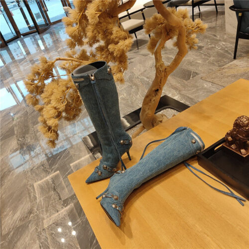 High Quality Luxury Balenciaga Metal Stud Le Cagloe Motorcycle Boots – Style 62019 product detail