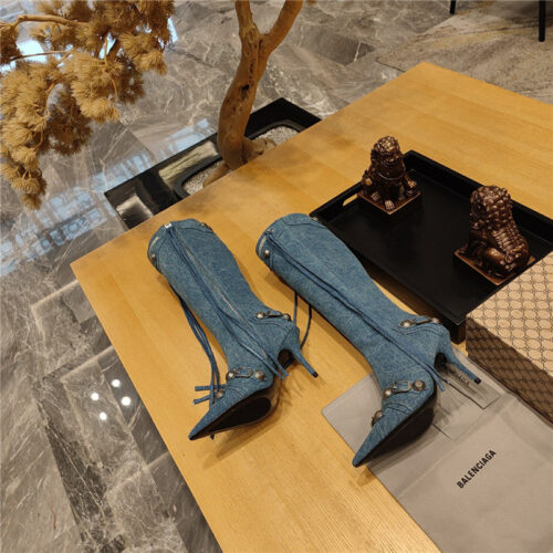 High Quality Luxury Balenciaga Metal Stud Le Cagloe Motorcycle Boots – Style 62019 product detail