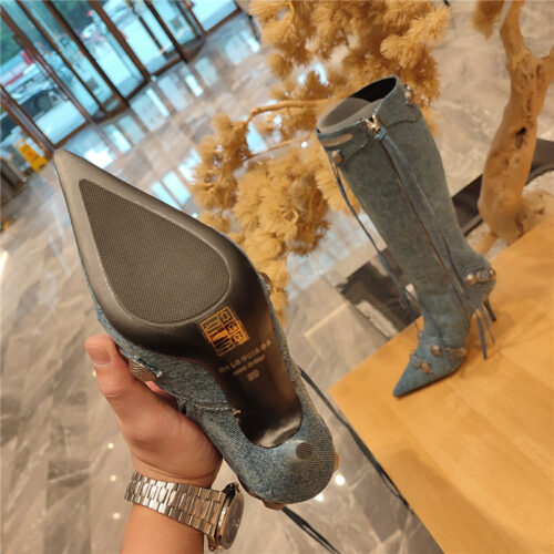 High Quality Luxury Balenciaga Metal Stud Le Cagloe Motorcycle Boots – Style 62019 product detail