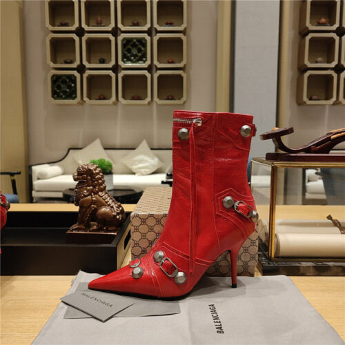 High Quality Luxury Balenciaga Metal Stud Le Cagloe Motorcycle Boots – Style 20771 product detail