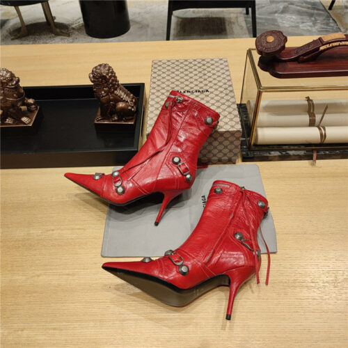 High Quality Luxury Balenciaga Metal Stud Le Cagloe Motorcycle Boots – Style 20771 product detail
