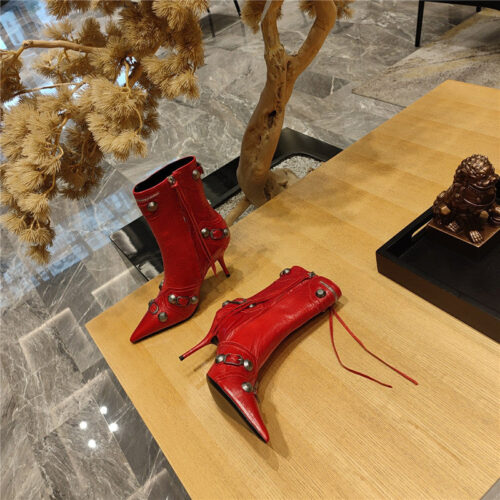High Quality Luxury Balenciaga Metal Stud Le Cagloe Motorcycle Boots – Style 20771 product detail